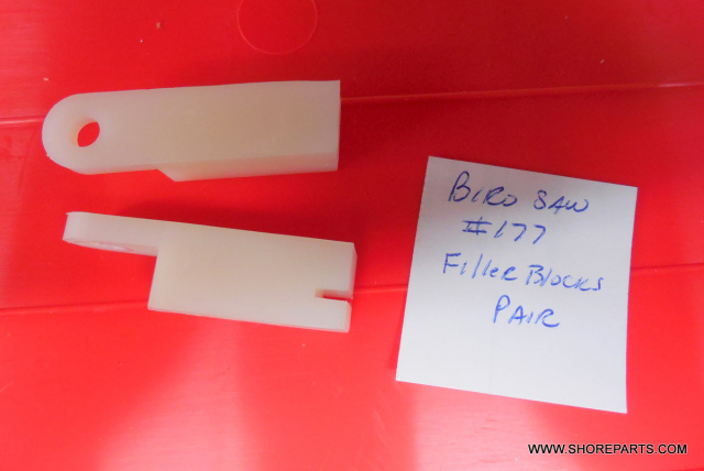 2 Nylon Filler Blocks for Biro 11, 22 & 33 Meat Saws. Replaces OEM #177